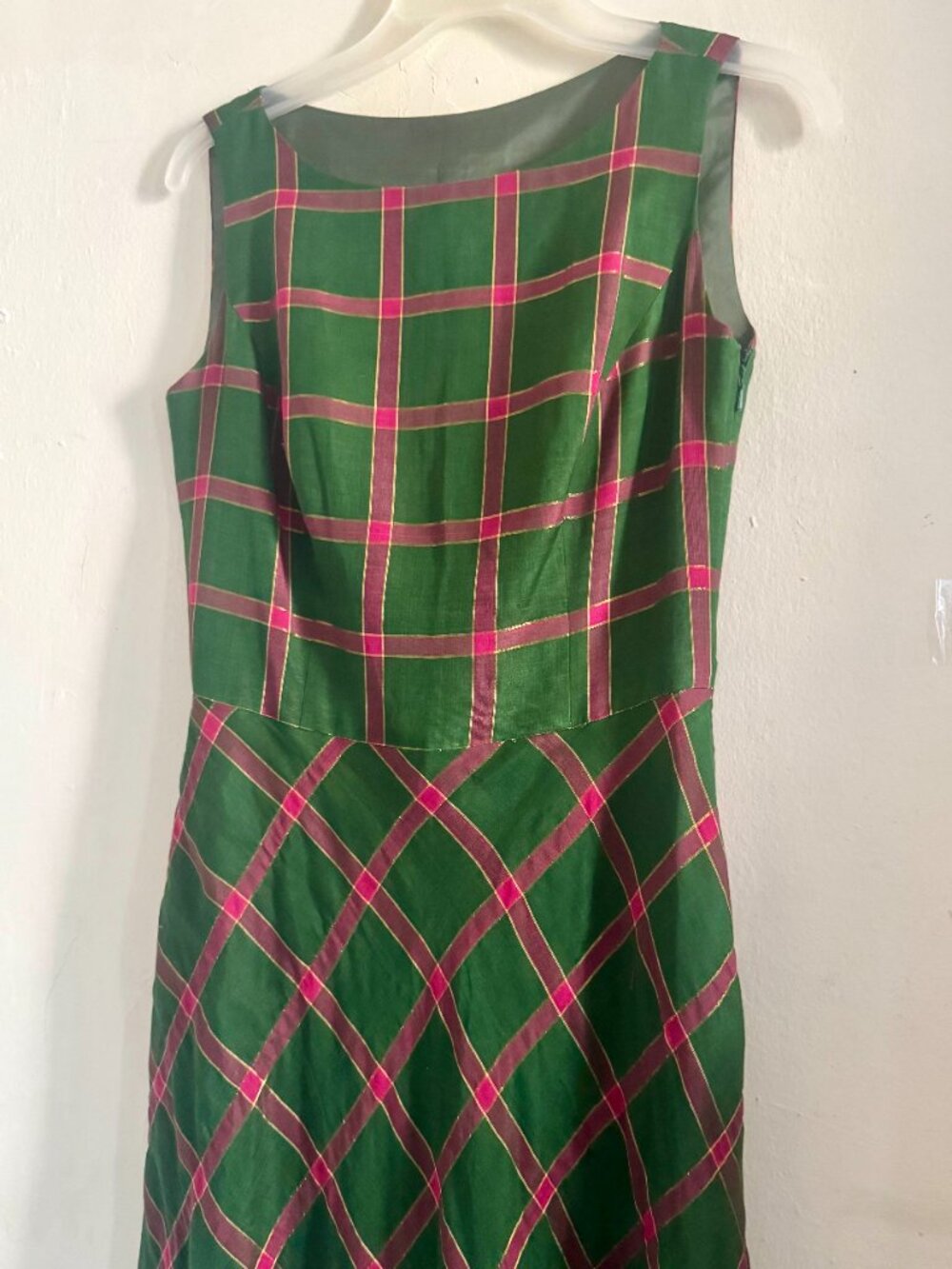 Vintage Plaid Custom Made Maxi Dress Size 4-6 - Picture 5 of 14